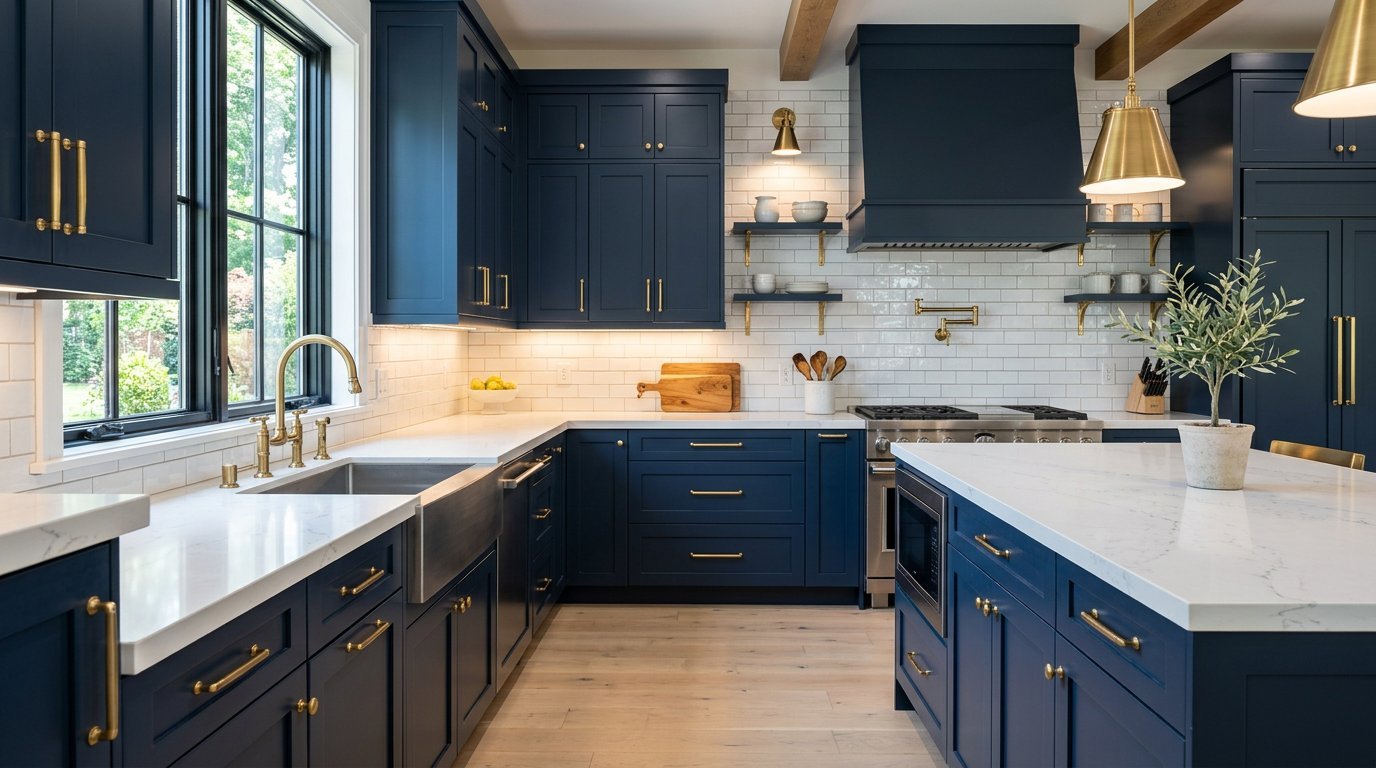 Modern navy kitchen remodel